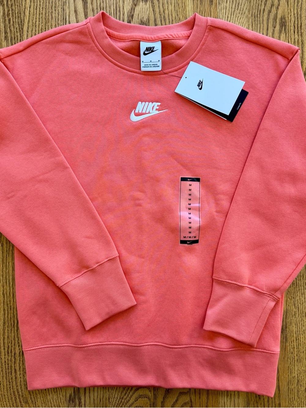 Nike Coral Crewneck Sweatshirt with White Logo